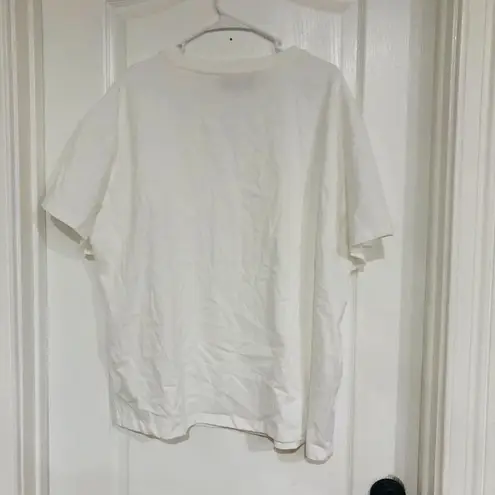 Cider Oversized Tee Curve Cotton Short Sleeve Women's Top White Size 1XL NWT