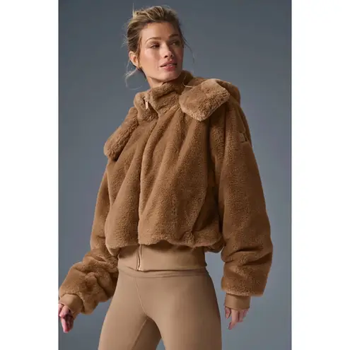 Alo Yoga Faux Fur Foxy Jacket Toasted Almond S