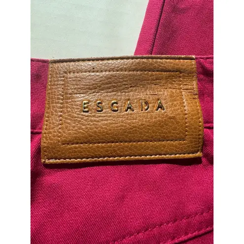 Women's Escada Magenta Gold Button Boot Cut Pants jeans US 6 Pink