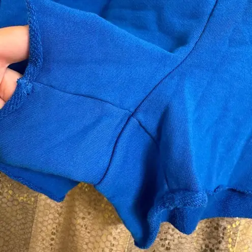 TNA Aritzia Cali Blue Cobalt Cotton Cut Off Lounge Sleep Shorts Medium Blue