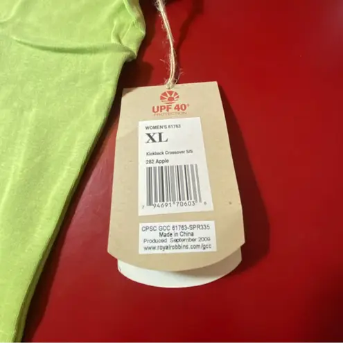 Royal Robbins Womens XL Hiking Shirt UPF 40+ Green Short Sleeve Outdoor NWT