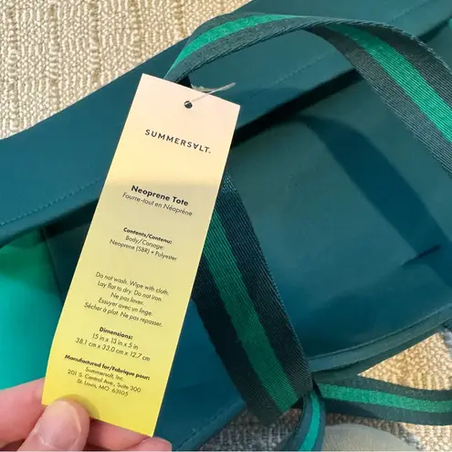 Summersalt NWT Neoprene Green Tote Beach Bag Purse