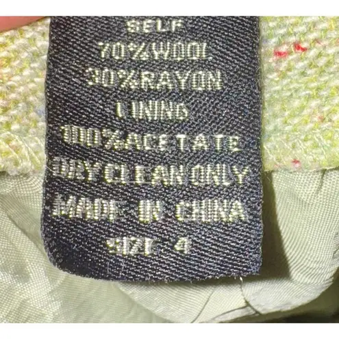 Vintage Idea Wool Blend Tweed Green Skirt Women 4 Warm Preppy Librarian Academia