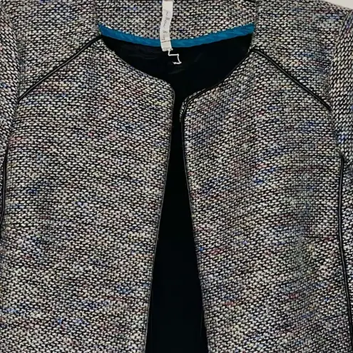 Willow & Clay Womens Open Front Blazer Jacket Cropped Tweed Work Wear Size XS