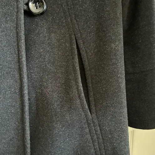 Anne Klein ‎ Wool Blend Black Winter Single Breasted Button Down Peacoat Size Med