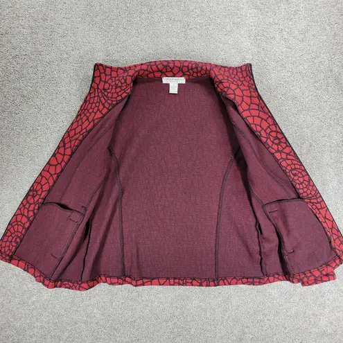 Vintage Rafael Sport Jacket Womens M Red Black Printed Zip Up High Neck Pockets Red Size M
