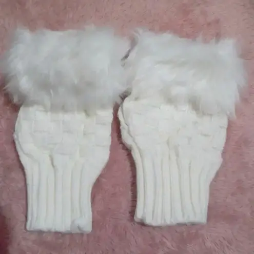 Plush Warm Ribbed Knitted Fingerless Gloves