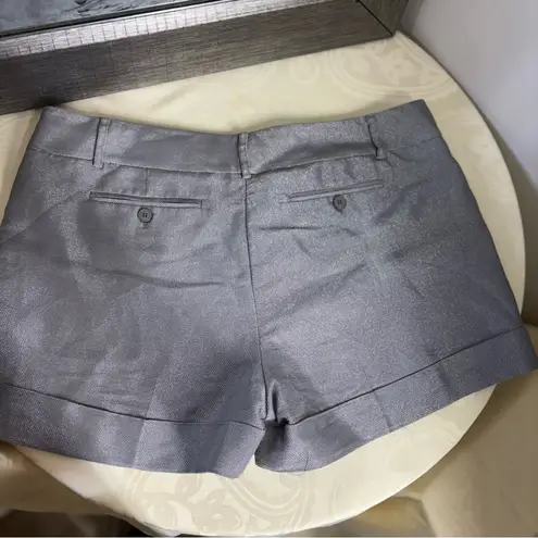 New York & Company Gray metallic Flat Front Shorts Size 16