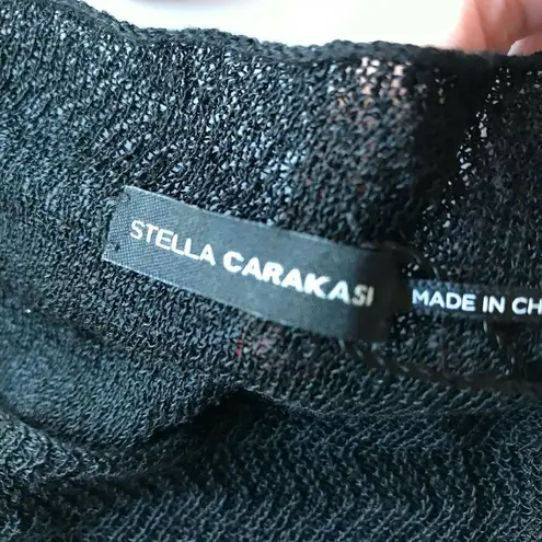 Stella Carakasi Black dress Sz XS Asymmetrical Semi Sheer Linen Nylon B…