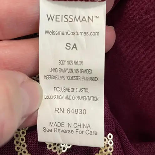 Elegant Burgundy Mesh Gown Gold Sequins Embellished Illusion Bodice Purple