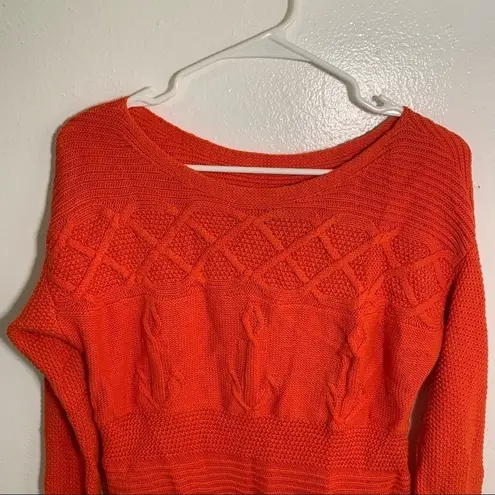 Talbots  Boatneck Sweater Orange Anchor Knit