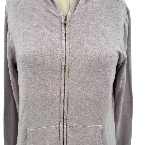 Monrow Classic Supersoft Zip Up Hoody Light Lavender Purple Size Small