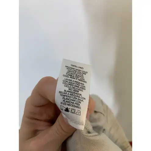 Ellen Tracy Company Tan Linen Jogger Pants Womens Sz L Neutral Beachy Coastal