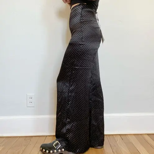 Ganni POLKA DOT SATIN WIDE-LEG PANTS