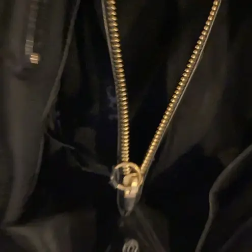 Botkier Black Leather Fringe Shoulder Handbag with Gold Hardware