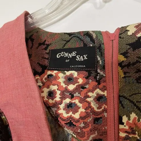 Gunne Sax Rare Vintage 1969 black label renaissance Tapestry Floral red dress