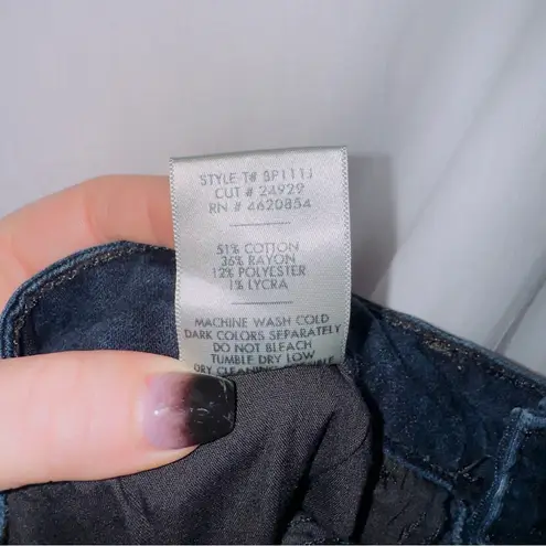 Just Black Denim Dark Wash High Waisted Fringe Hem Ankle Crop Jean size 25