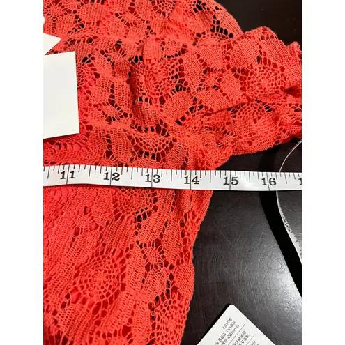 Zimmermann NWT Allia High Neck Lace Dress Coral Pink Crochet Shell Belted Maxi 0