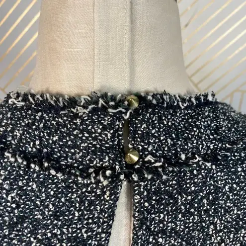 Stitch Fix 41Hawthorn Albury Fringe Trim Tweed Top Black