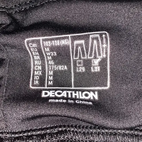 Decathlon black trail running cropped butterfly print athletic leggings Size M