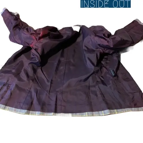 VINTAGE 1980'S KASPER ASL BLUE, PINK, YELLOW AND WHITE STRIPE BLAZER (4) Blue