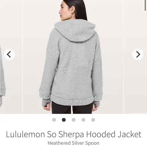 Lululemon  So Sherpa Wool Blend Boucle Gray Heather Hooded Zip Jacket size 2