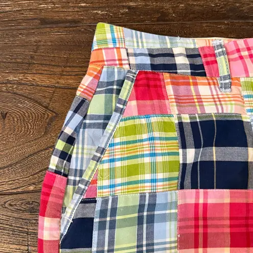 Vintage L.L. Bean Favorite Fit Madras Plaid Patchwork Straight Skirt Size 4 Pink