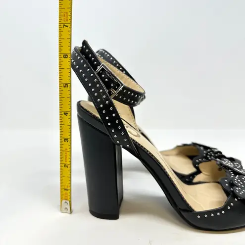 Circus by Sam Edelman Merle Studded Floral Leather Sandals Black Size 6