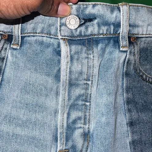 PacSun High Rise Icon Blue Jean Shorts with Two-Tone Design size 27