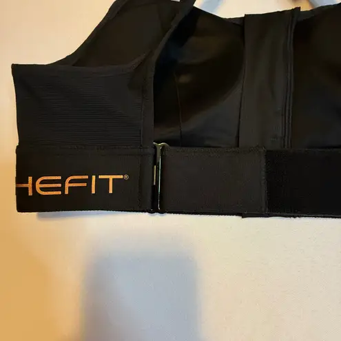 SHEFIT NWT Ultimate Sports Bra Black Front Zip Adjustable Straps Racerback Sz M Size M