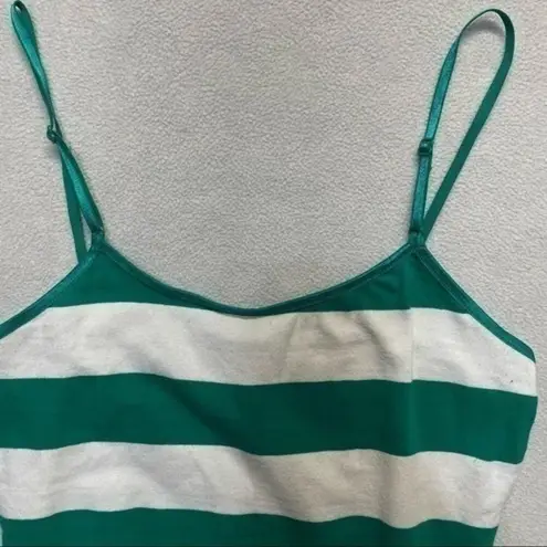 None Striped Tank Top Spaghetti Straps Stripes Green White Size Medium Maternity