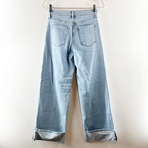 Just Black Denim The High Rise Cuffed Palazzo Wide Leg Light Wash Jeans 27 / 4