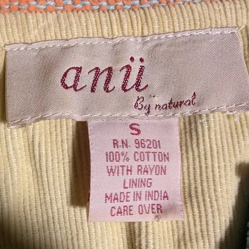 Vtg Y2K Anu Pastel Rainow Floral Embroidered Patchwork Button Up Jacket Sz S Pink