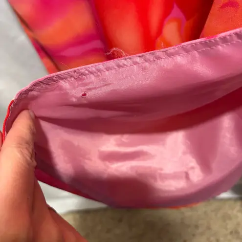 VTG Versailles New York Floral Maxi Dress Sleeveless Pink Orange Flowers Art L Size L