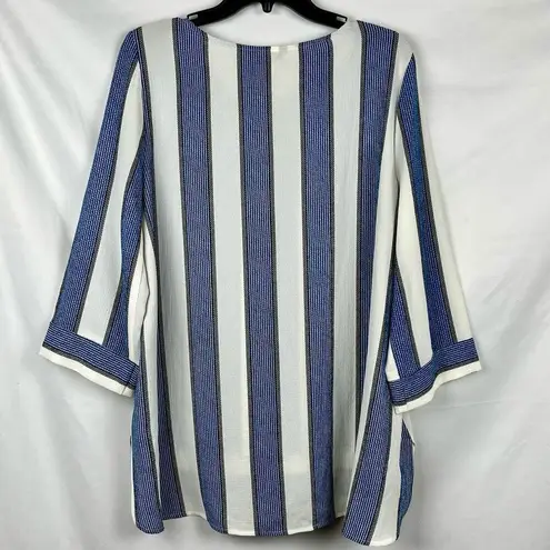 Jules & Leopold New! NWT Textured Striped 3/4 Sleeve Blouse Medium