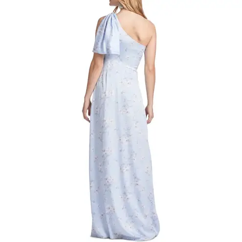 Sachin + Babi One-Shoulder Light Blue wildflowers gown Dress NEW