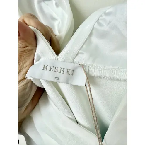 Meshki NWT Monique V-Neck Empire Waist Contrast Maxi Dress White/Black Womens XS