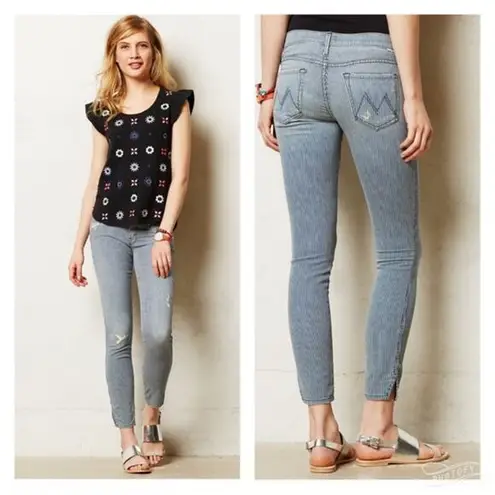 Mother The Vamp On The Road Destroy Wash Ankle Jeans Sz.27 Blue