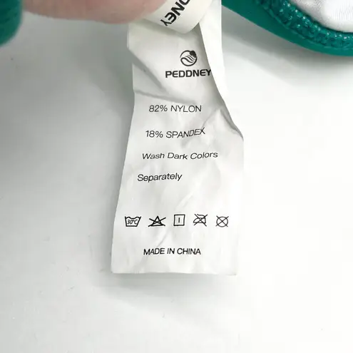 Peddney Womens Bikini Top Size Large Teal Green Scalloped Triangle Padded Beachy