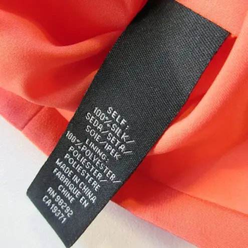 Tibi NWT New York Essential Shift in Coral Slit Hem Silk Dress 0