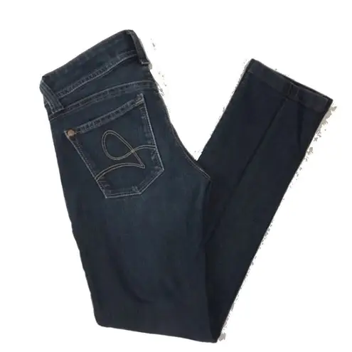 DL1961 Jeans Womens 0 24" Tory Slim Straight Crop Dark Wash Whiskering Low Rise