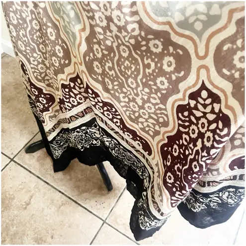 Soft Surroundings Midi Knit Smocked Dress Petite XL Asymmetrical Hem Multicolor