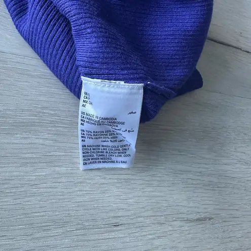 INC Detail Ribbed Mock Neck Sweater Sapphire Crush Blue (Purple) Size Small NWT Purple