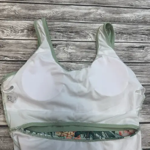 Unbranded Women's One Piece Bathing Swim Suit S SM Small Cutout Tropical Green