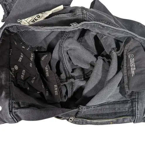 SER.O.YA by Retrofete Maya High Rise Skinny Jean Ash Raw Edge 26 NWT Black