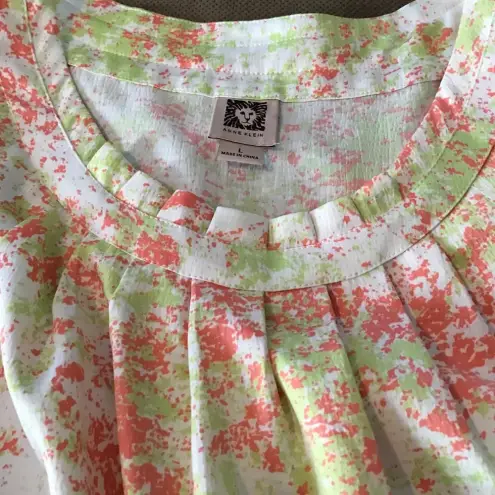 Anne Klein Pink and green splatter tank  size large