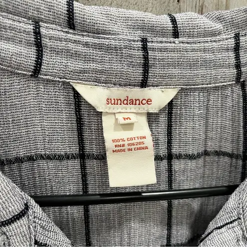 Sundance Grey Black Windowpane Check Dress Tunic Top Cotton Hi Lo