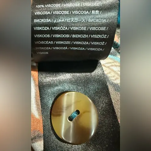 Farm Rio Leopard Paisley Printed Wide Leg Flowy Satin Pants Small Boho $198