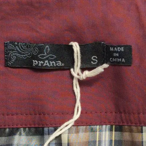 prAna  Quincy Skirt Grey Coal Wool Wrap Buckle Closure Plaid Lining Size S New