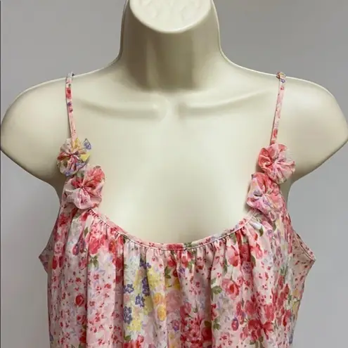 Oscar de la Renta Floral Pink Label Tank Top C23